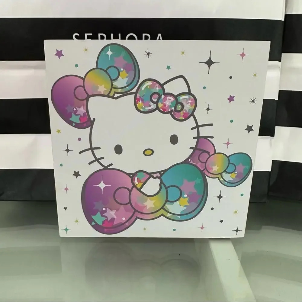Hello Kitty Bows And Stars Multicolor Wooden Wood Sign
